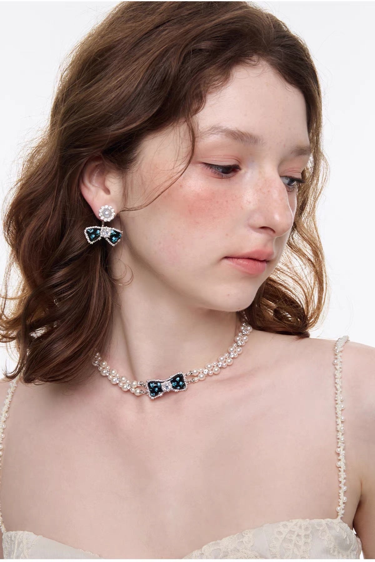 flower mood ribbon black pierce HR1036