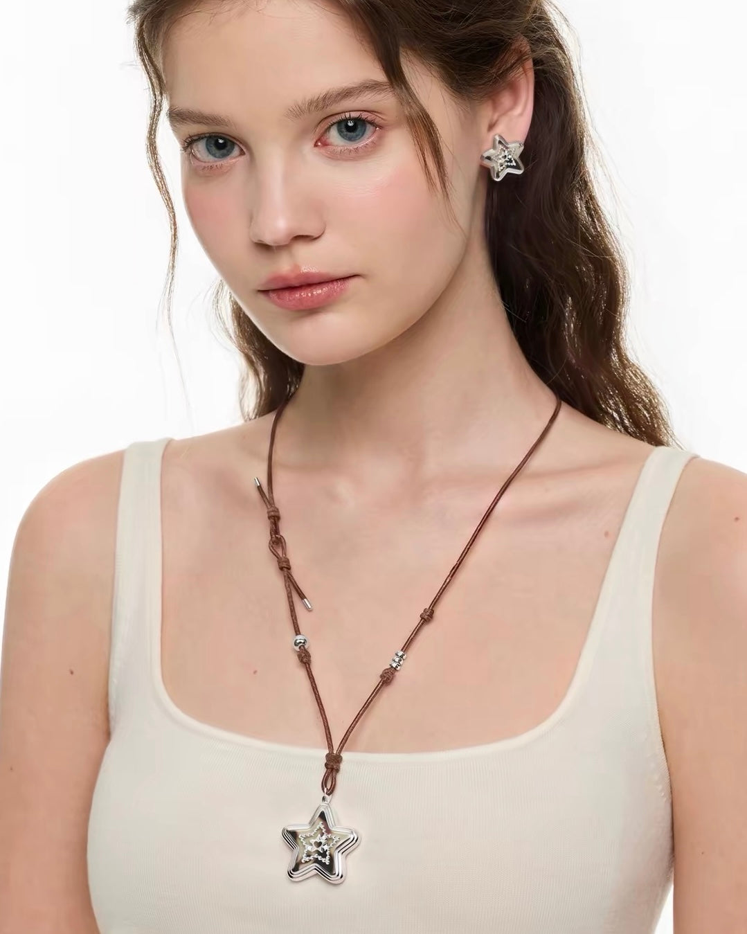 star gold point necklace HR1067