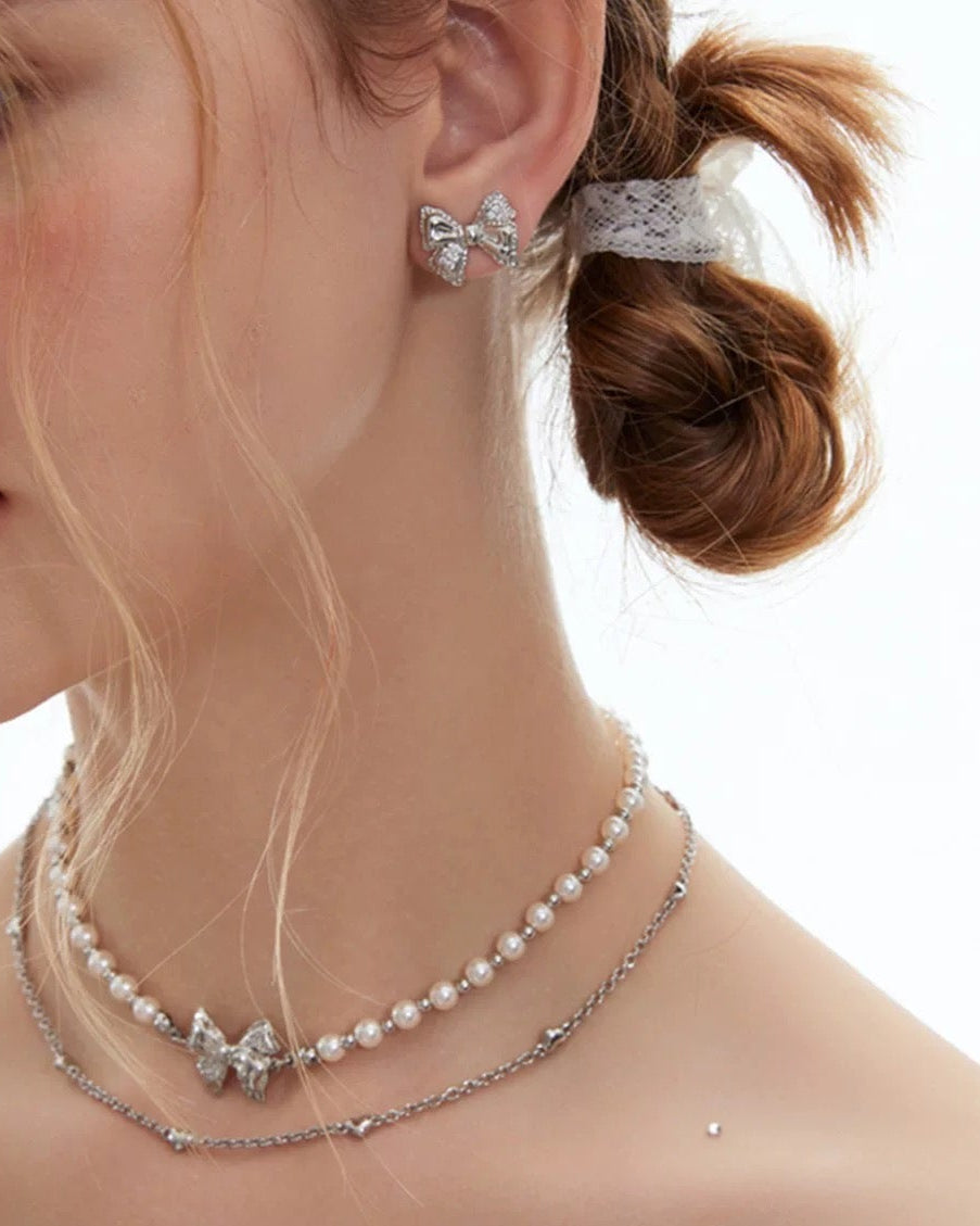 ribbon silver  pierce HR1027