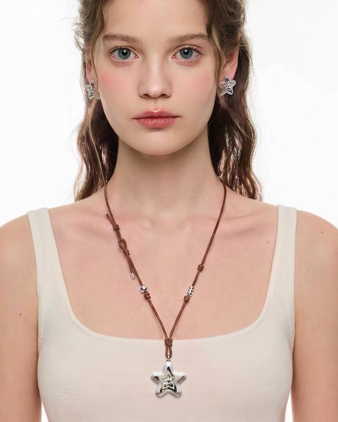 star gold point necklace HR1067