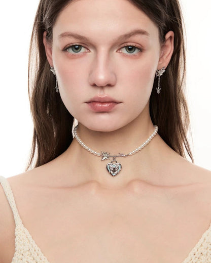 heart butterfly choker HR1006