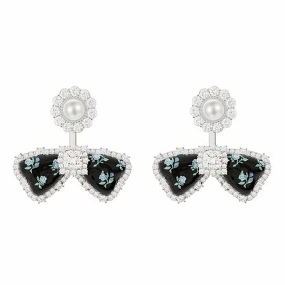 flower mood ribbon black pierce HR1036