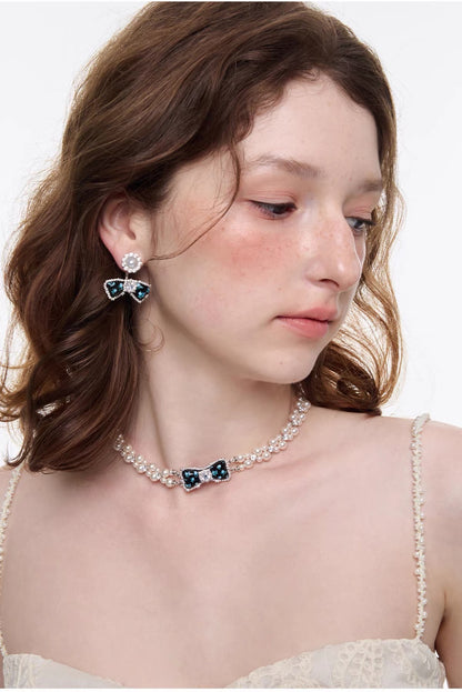 flower mood ribbon black pierce HR1036