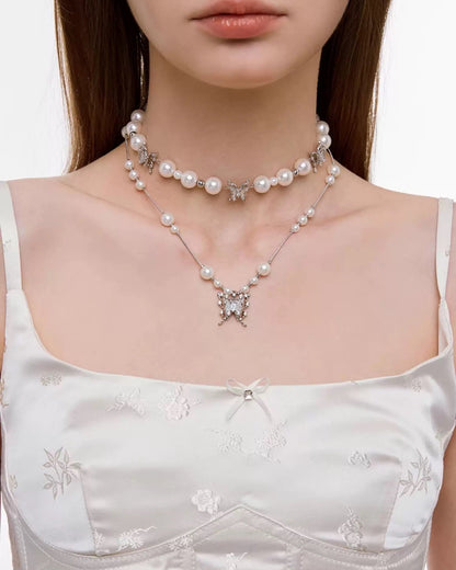 perl butterfly gorgeous  choker HR1012