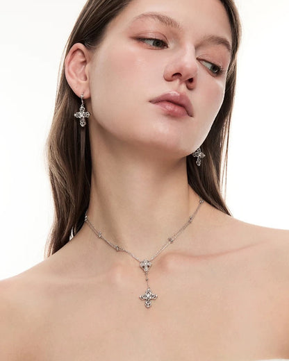 double cross charm necklace HR1019