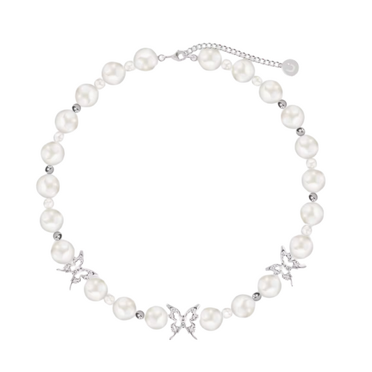 perl butterfly gorgeous  choker HR1012
