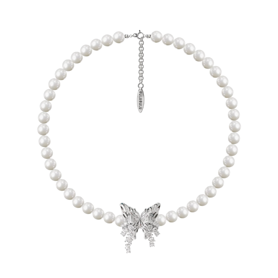 front butterfly perl choker HR1013