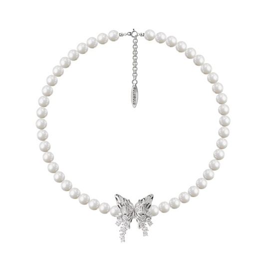 front butterfly perl choker HR1013