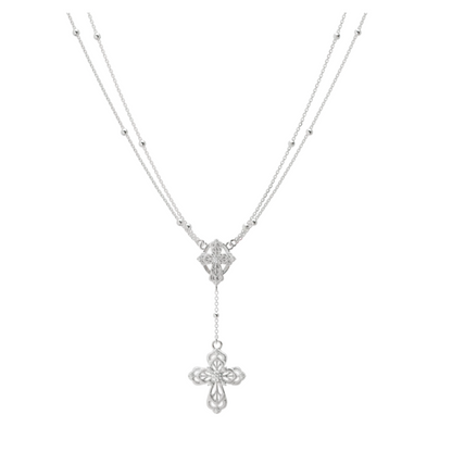 double cross charm necklace HR1019