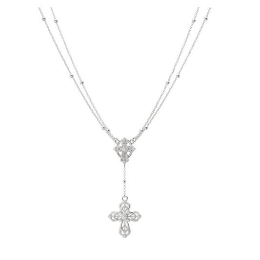 double cross charm necklace HR1019
