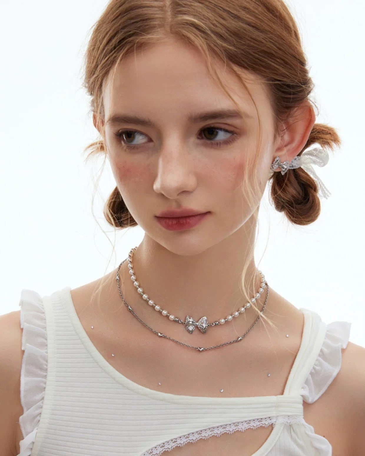 ribbon silver  pierce HR1027