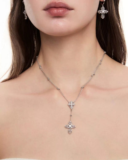 double cross charm necklace HR1019