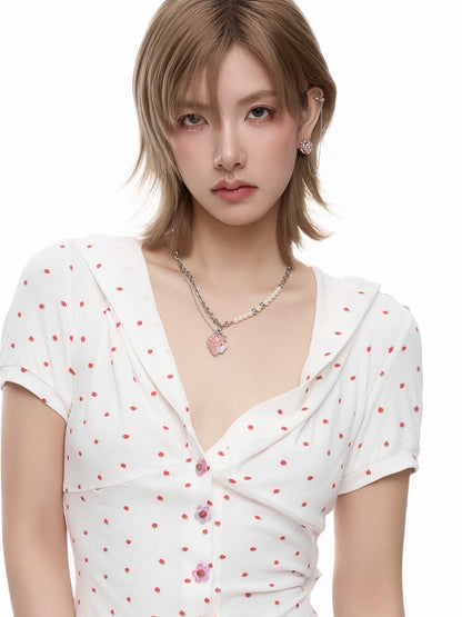 strawberry mood necklace HR1033