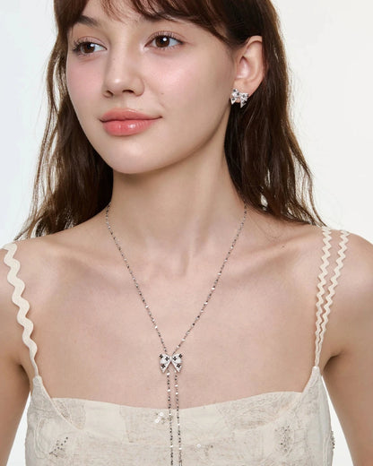ribbon black core necklace HR1040