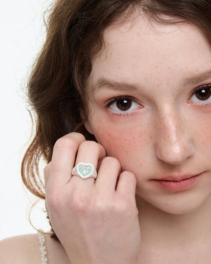 emerald heart ring HR1050