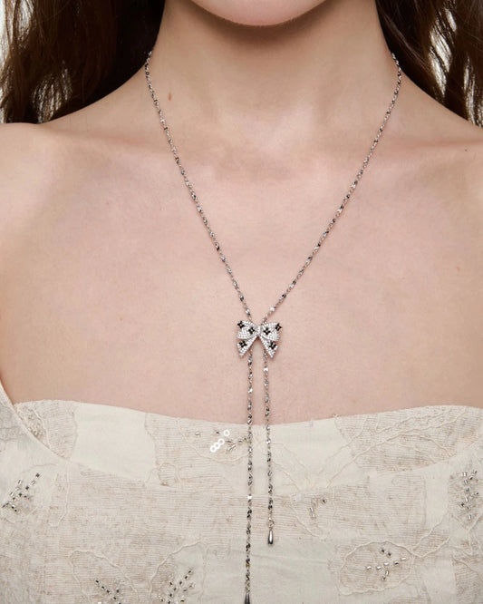 ribbon black core necklace HR1040