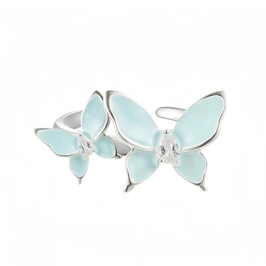 butterfly emerald blue ring HR1045