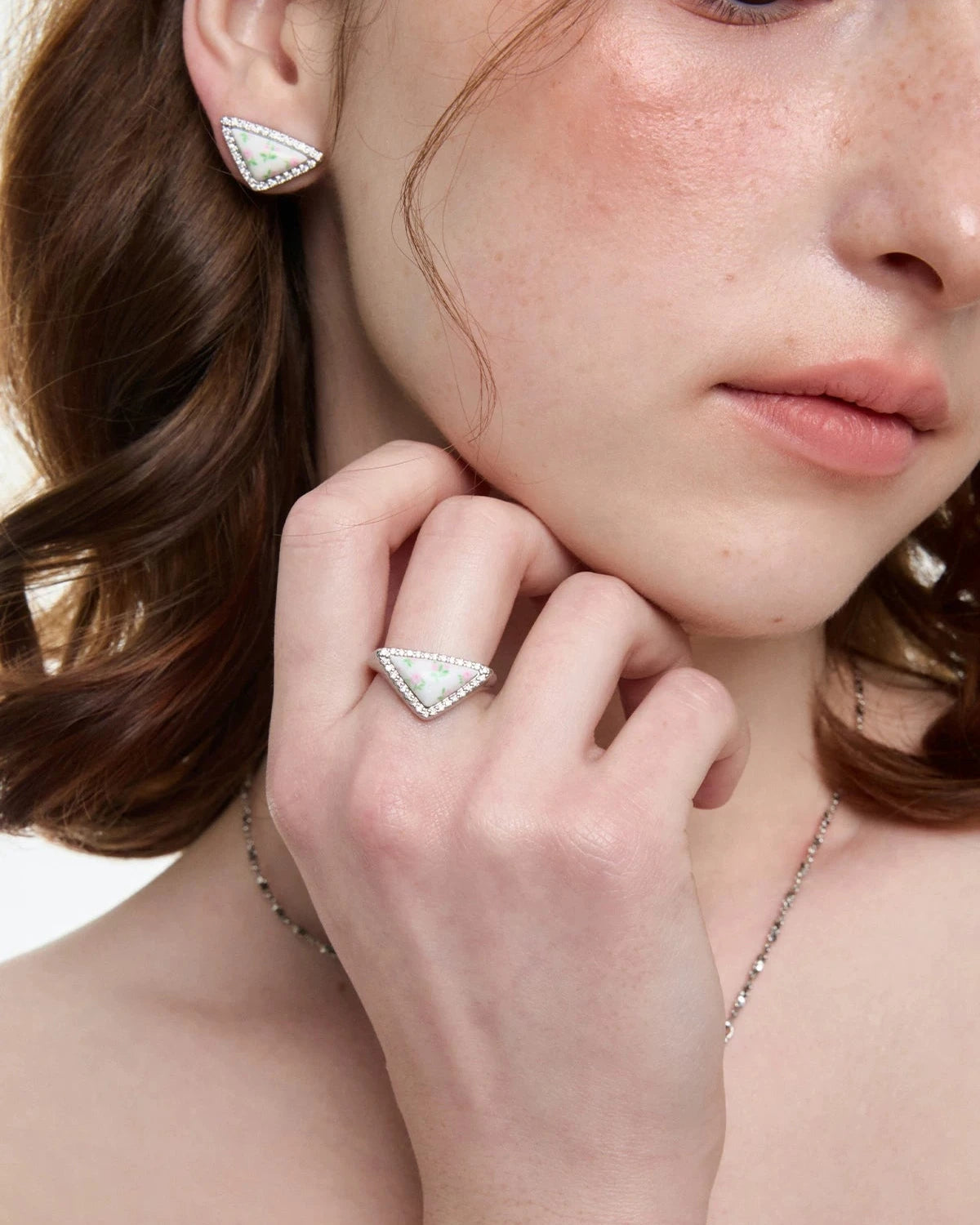 triangle flower ring HR1054
