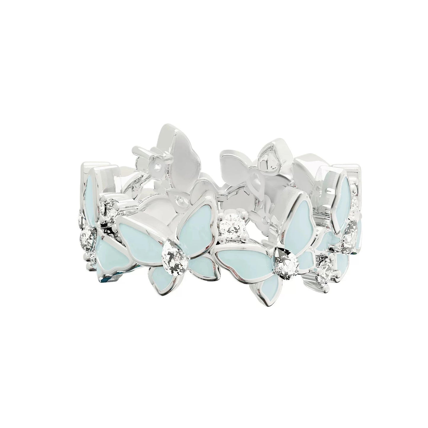 multi emerald blue ring HR1044