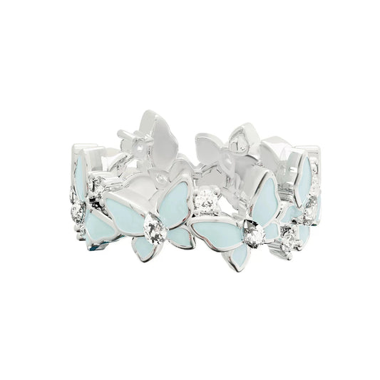 multi emerald blue ring HR1044