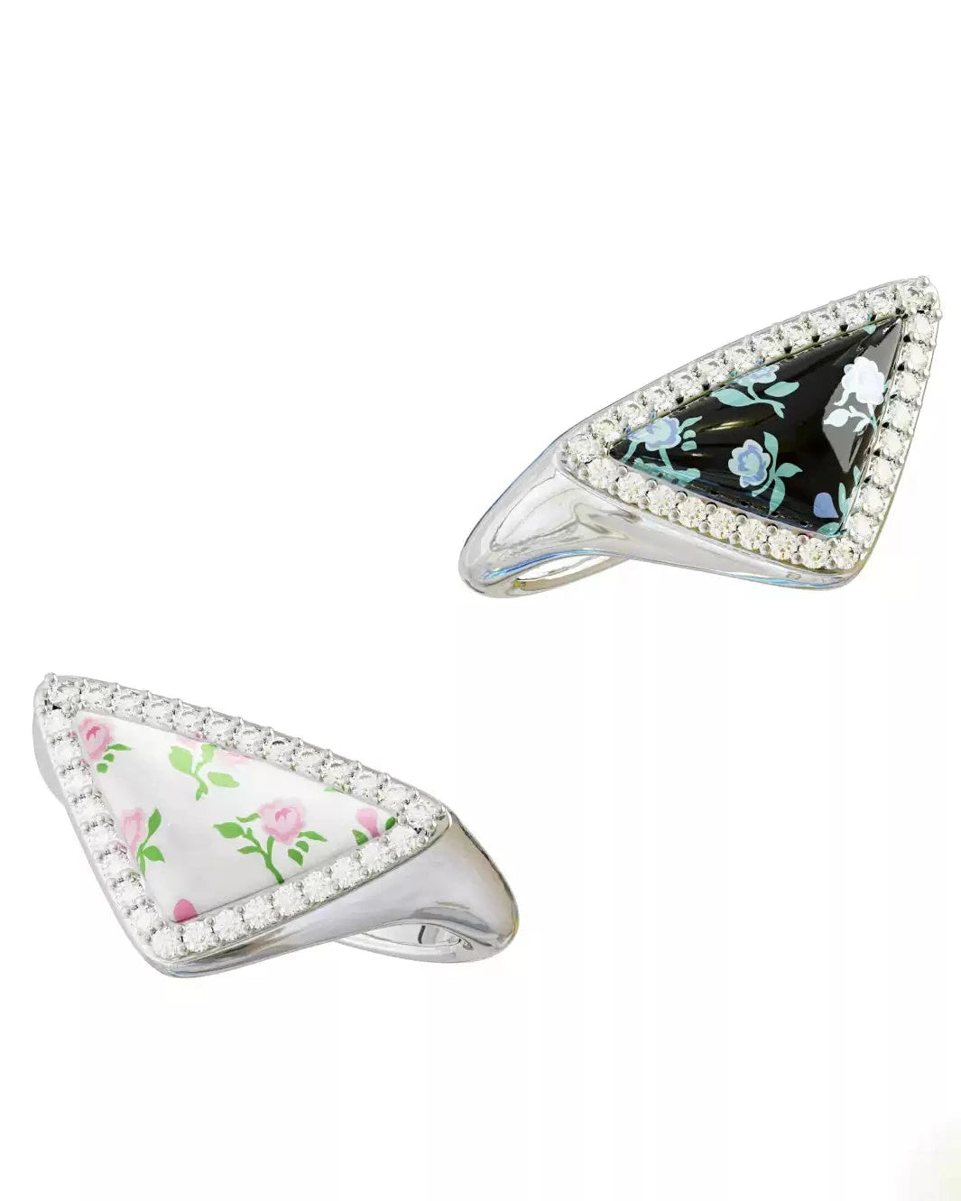 triangle flower ring HR1054