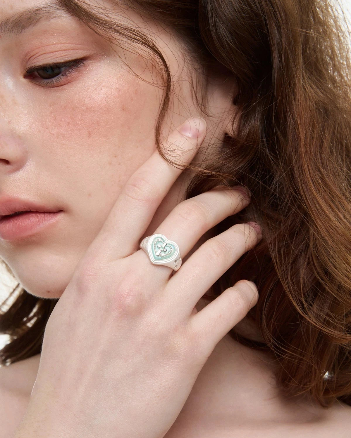 emerald heart ring HR1050