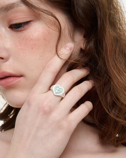 emerald heart ring HR1050